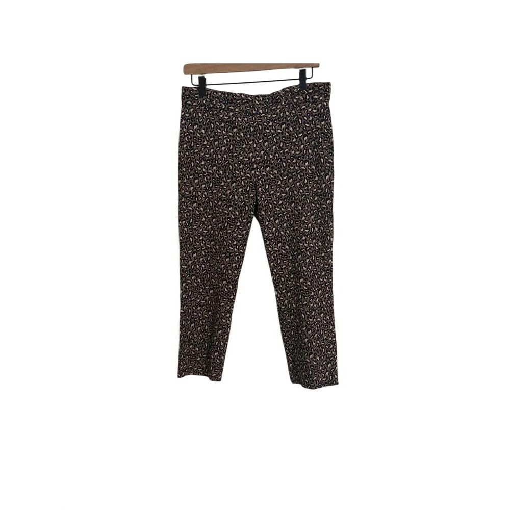 Rafaella Leopard Print Pants Womens 10 Brown Black Animal Ankle Excellent Slim